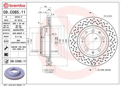 BREMBO 09.C085.11 EAN: 8020584037096.