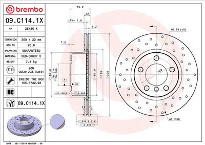 BREMBO 09.C114.1X EAN: 8020584311783.