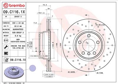 BREMBO 09.C116.1X EAN: 8020584325513.