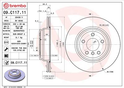 BREMBO 09.C117.11 EAN: 8020584218471.