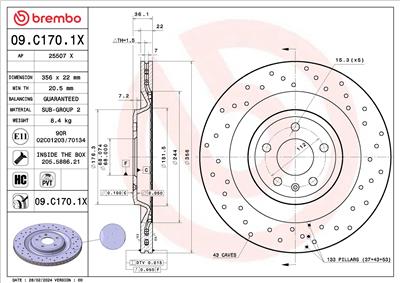 BREMBO 09.C170.1X EAN: 8020584327807.