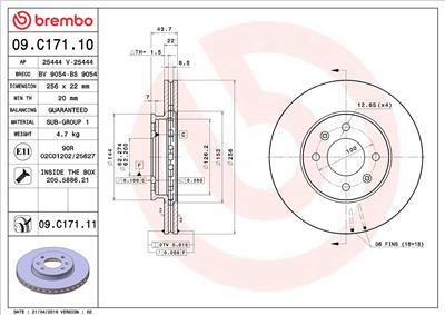 BREMBO 09.C171.11 EAN: 8020584214909.