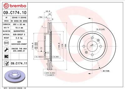 BREMBO 09.C174.11 EAN: 8020584219218.
