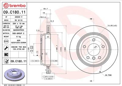 BREMBO 09.C180.11 EAN: 8020584225318.