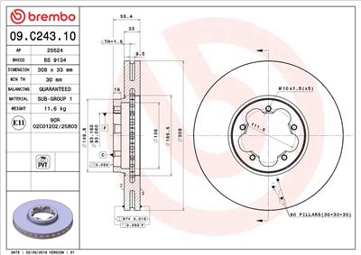 BREMBO 09.C243.10 EAN: 8020584221013.