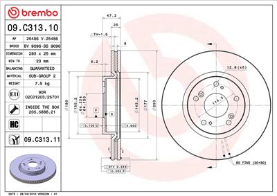 BREMBO 09.C313.11 EAN: 8020584221037.
