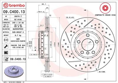 BREMBO 09.C400.13 EAN: 8020584220061.