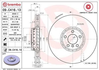 BREMBO 09.C416.13 EAN: 8020584039366.