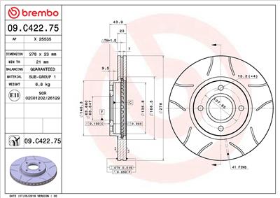 BREMBO 09.C422.75 EAN: 8020584237588.