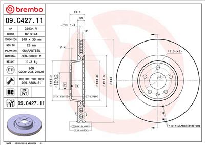 BREMBO 09.C427.11 EAN: 8020584223833.