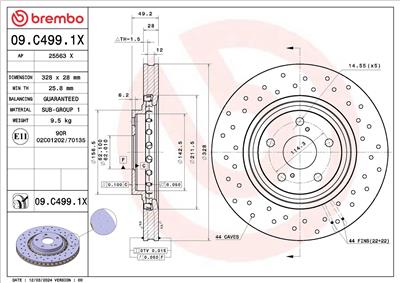 BREMBO 09.C499.1X EAN: 8020584327821.