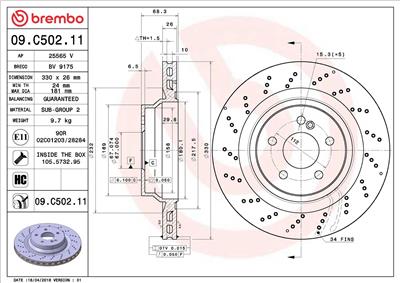 BREMBO 09.C502.11 EAN: 8020584231876.