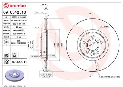 BREMBO 09.C542.11 EAN: 8020584221075.