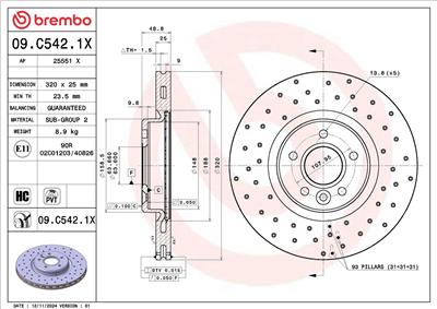 BREMBO 09.C542.1X EAN: 8020584239483.
