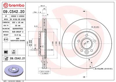 BREMBO 09.C542.21 EAN: 8020584221082.