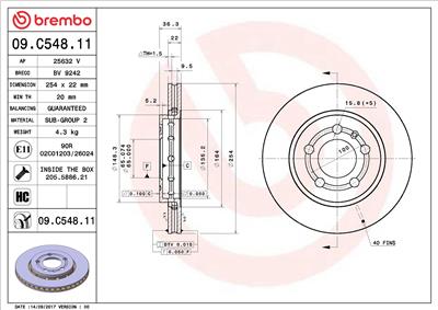 BREMBO 09.C548.11 EAN: 8020584232262.