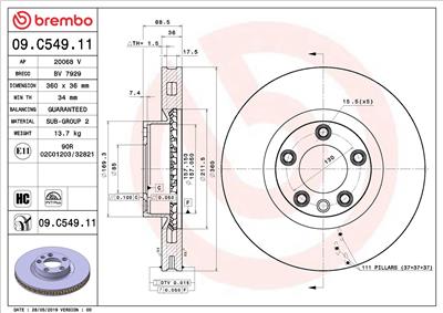 BREMBO 09.C549.11 EAN: 8020584239414.