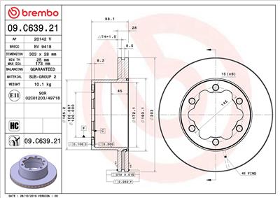 BREMBO 09.C639.21 EAN: 8020584310984.