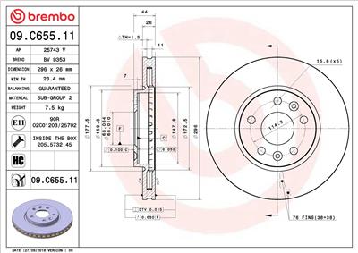 BREMBO 09.C655.11 EAN: 8020584234570.