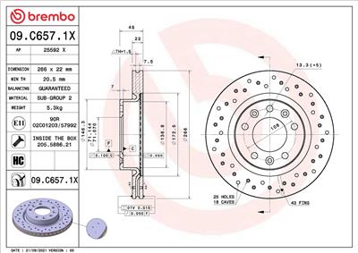 BREMBO 09.C657.1X EAN: 8020584319680.