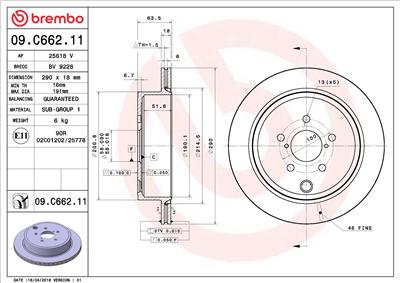 BREMBO 09.C662.11 EAN: 8020584227343.