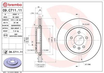 BREMBO 09.C711.11 EAN: 8020584317655.