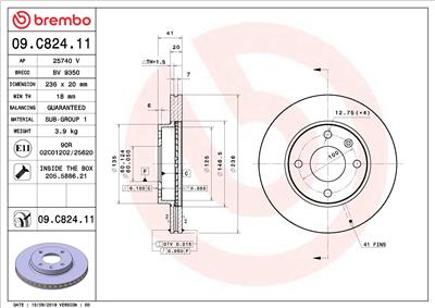 BREMBO 09.C824.11 EAN: 8020584237328.