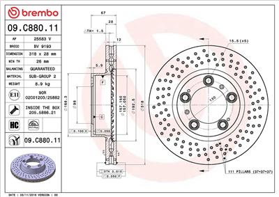 BREMBO 09.C880.11 EAN: 8020584229620.