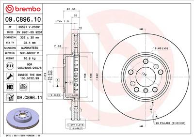 BREMBO 09.C896.11 EAN: 8020584232293.