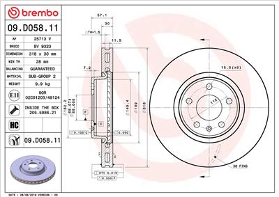 BREMBO 09.D058.11 EAN: 8020584233986.