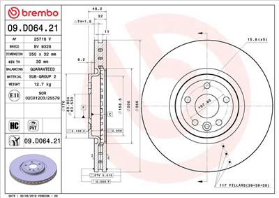 BREMBO 09.D064.21 EAN: 8020584234624.