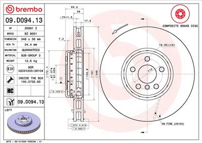 BREMBO 09.D094.13 EAN: 8020584223581.