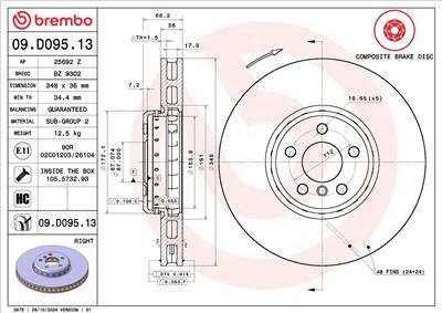 BREMBO 09.D095.13 EAN: 8020584223598.