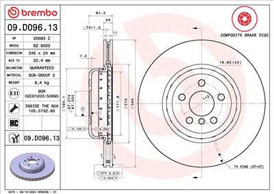 BREMBO 09.D096.13 EAN: 8020584224441.