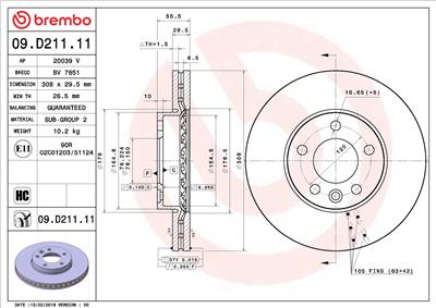 BREMBO 09.D211.11 EAN: 8020584312445.
