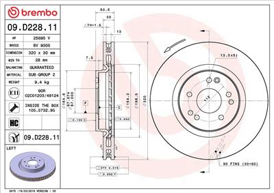 BREMBO 09.D228.11 EAN: 8020584232330.