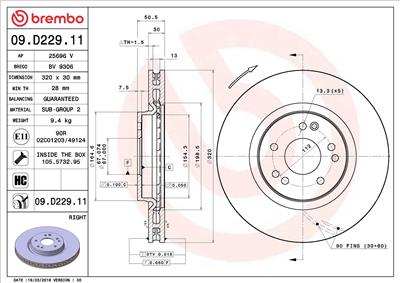 BREMBO 09.D229.11 EAN: 8020584232347.