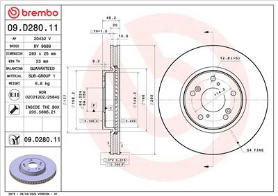 BREMBO 09.D280.11 EAN: 8020584228791.