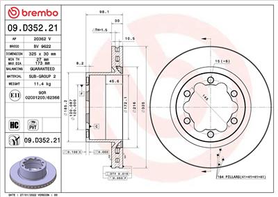 BREMBO 09.D352.21 EAN: 8020584319215.