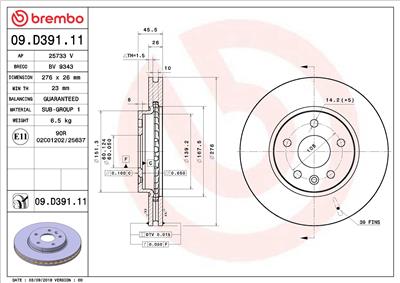 BREMBO 09.D391.11 EAN: 8020584235737.