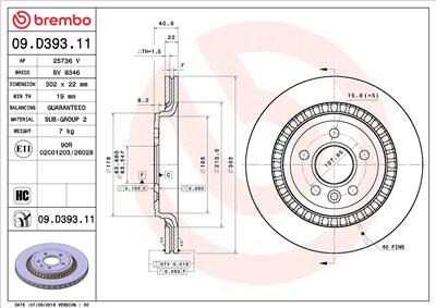 BREMBO 09.D393.11 EAN: 8020584234686.
