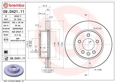 BREMBO 09.D421.11 EAN: 8020584310885.