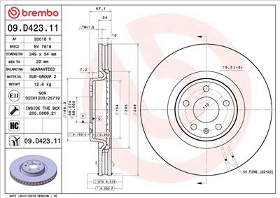 BREMBO 09.D423.11 EAN: 8020584315859.