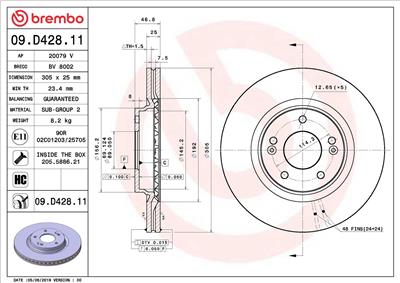 BREMBO 09.D428.11 EAN: 8020584310236.