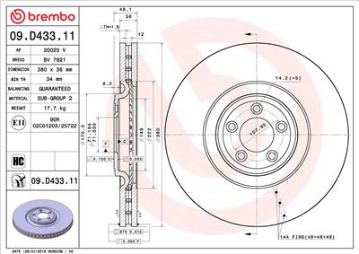 BREMBO 09.D433.11 EAN: 8020584238905.
