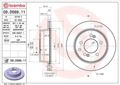 BREMBO 09.D569.11 EAN: 8020584315651.