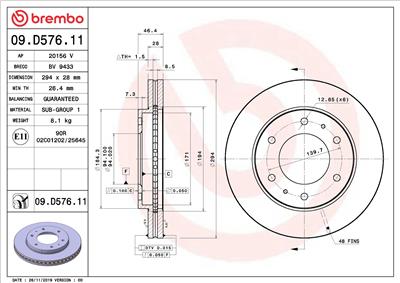BREMBO 09.D576.11 EAN: 8020584311714.