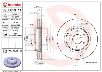 BREMBO 09.D619.11 EAN: 8020584237366.