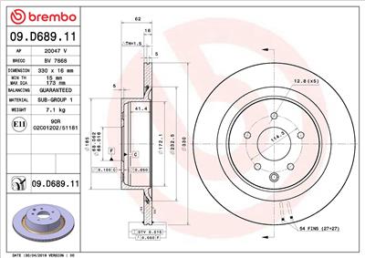 BREMBO 09.D689.11 EAN: 8020584237847.
