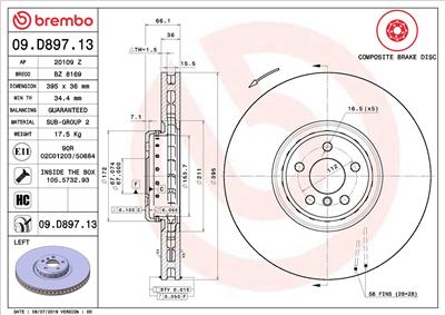 BREMBO 09.D897.13 EAN: 8020584238264.